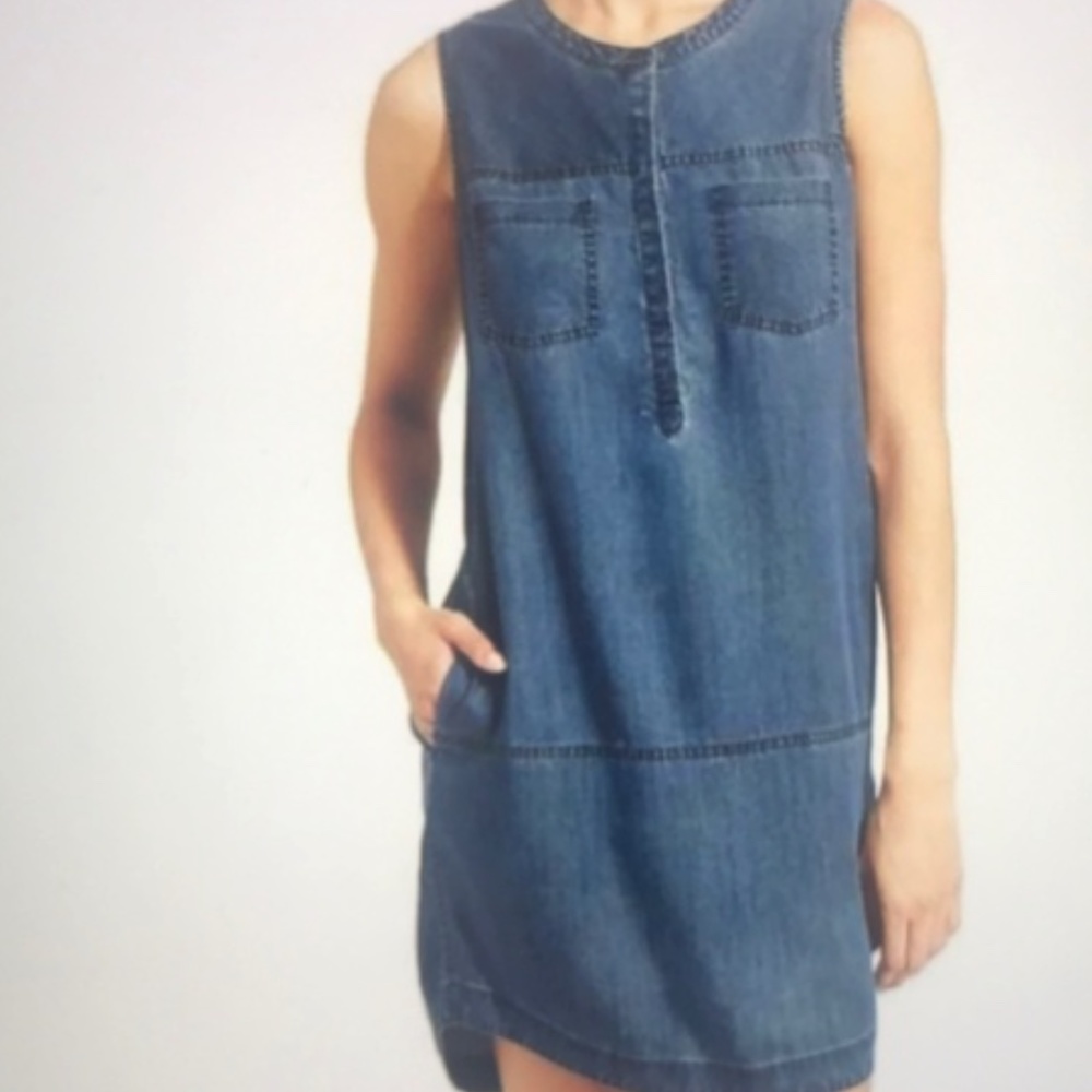 Athleta - Chambray Hana Henley Dress Size M